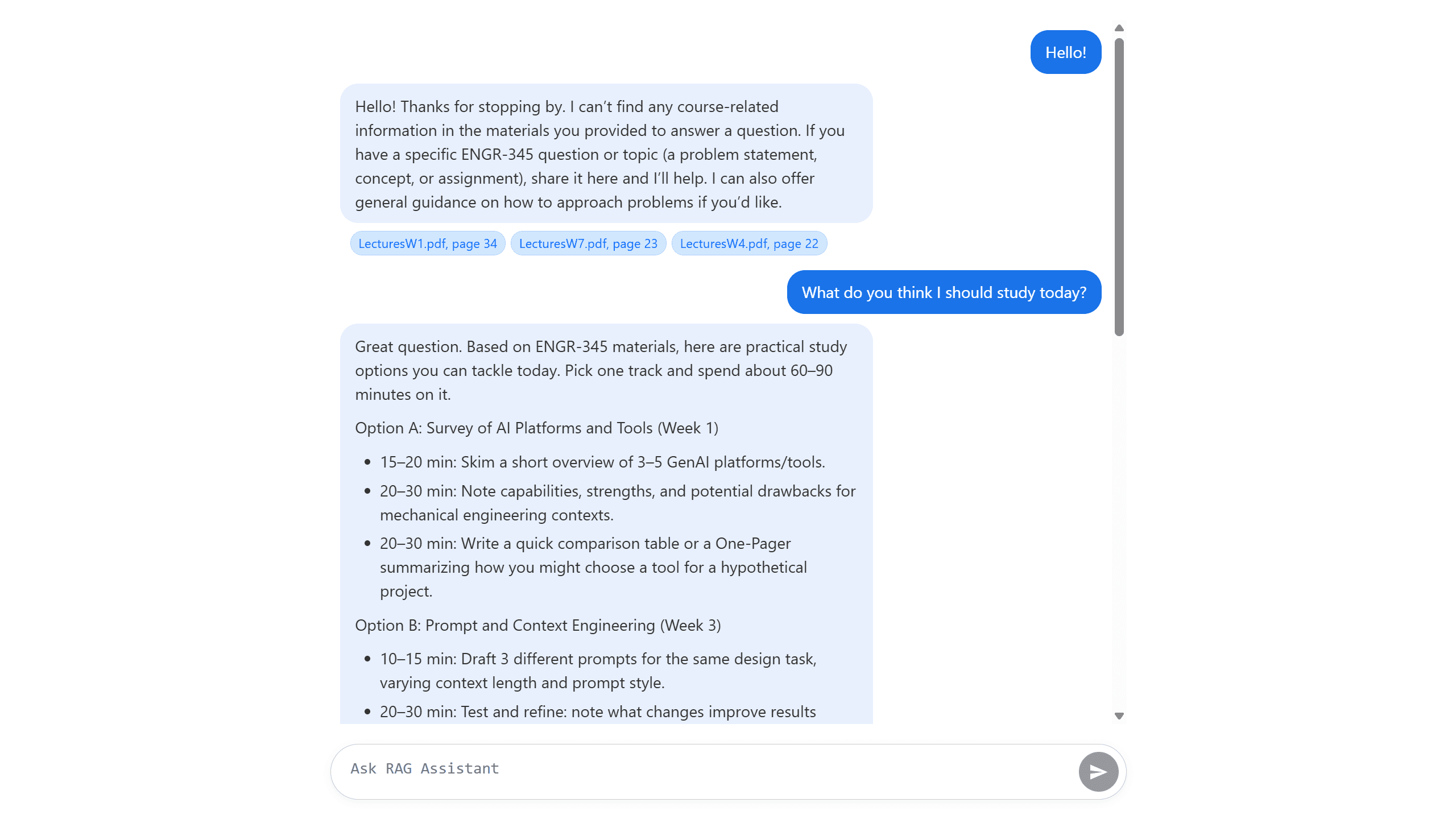 StudyRAG: AI teaching assistant for course materials